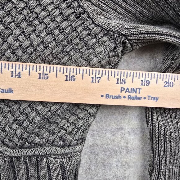 DKNY Jeans Womens XL Gray Full Zip Knit Sweater With Collar Ramie & Cotton Blend - Picture 6 of 6